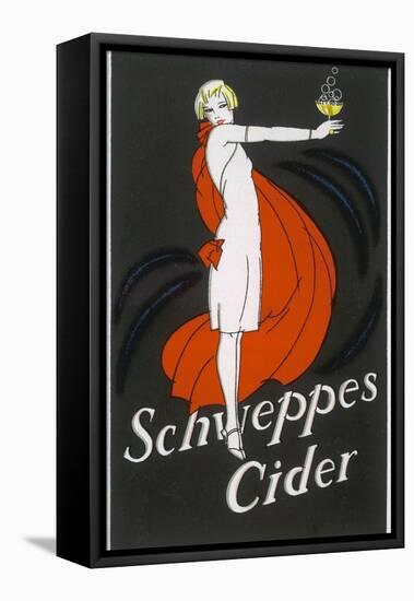 Cider an Elegant Lady Holding Out a Glass of Bubbling Cider-null-Framed Stretched Canvas
