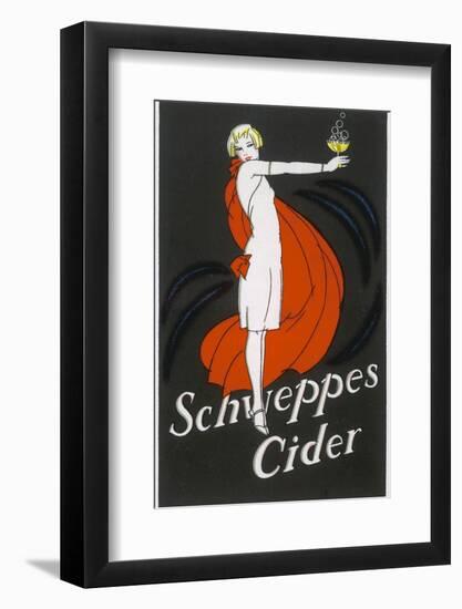 Cider an Elegant Lady Holding Out a Glass of Bubbling Cider-null-Framed Photographic Print