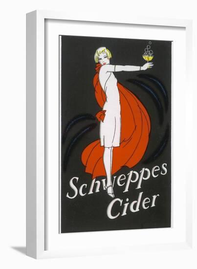 Cider an Elegant Lady Holding Out a Glass of Bubbling Cider-null-Framed Photographic Print