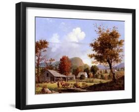 Cider Pressing, 1855-George Henry Durrie-Framed Giclee Print