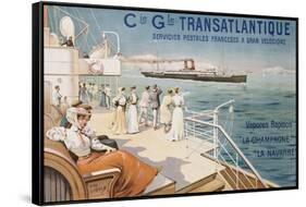 Cie. Gle. Transatlantique, circa 1910-Louis Lessieux-Framed Stretched Canvas