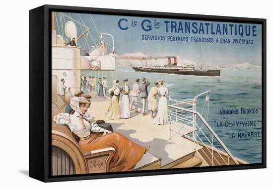 Cie. Gle. Transatlantique, circa 1910-Louis Lessieux-Framed Stretched Canvas