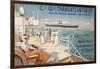 Cie. Gle. Transatlantique, circa 1910-Louis Lessieux-Framed Giclee Print