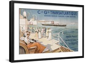 Cie. Gle. Transatlantique, circa 1910-Louis Lessieux-Framed Giclee Print