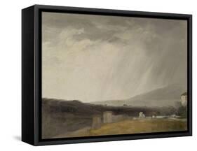 Ciel à la Villa Borghèse : temps de pluie-Pierre Henri de Valenciennes-Framed Stretched Canvas