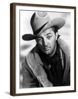 Ciel rouge BLOOD ON THE MOON by Robert Wise with Robert Mitchum, 1948 (b/w photo)-null-Framed Photo