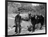 Ciel rouge BLOOD ON THE MOON by Robert Wise with Robert Mitchum, 1948 (b/w photo)-null-Framed Photo