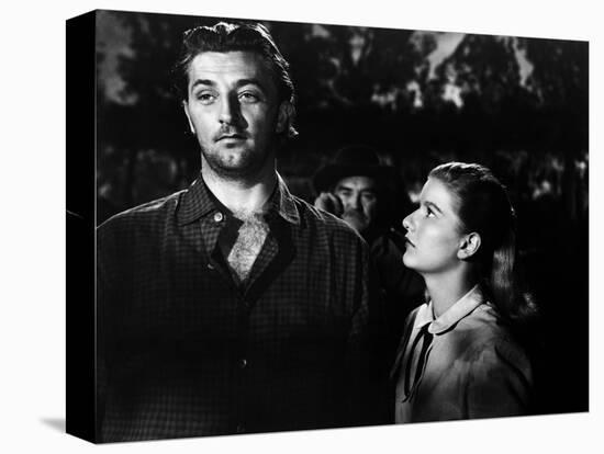 Ciel rouge BLOOD ON THE MOON by Robert Wise with Robert Mitchum and Barbara Bel Geddes, 1948 (b/w p-null-Stretched Canvas