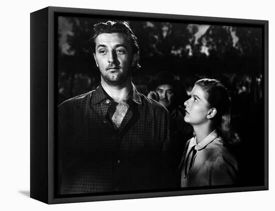 Ciel rouge BLOOD ON THE MOON by Robert Wise with Robert Mitchum and Barbara Bel Geddes, 1948 (b/w p-null-Framed Stretched Canvas