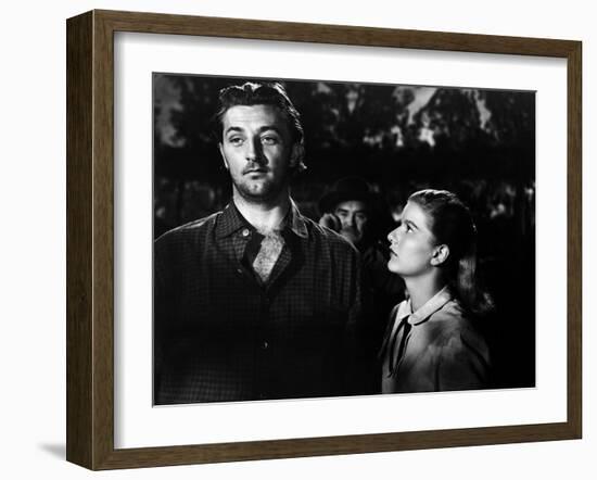 Ciel rouge BLOOD ON THE MOON by Robert Wise with Robert Mitchum and Barbara Bel Geddes, 1948 (b/w p-null-Framed Photo