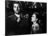 Ciel rouge BLOOD ON THE MOON by Robert Wise with Robert Mitchum and Barbara Bel Geddes, 1948 (b/w p-null-Stretched Canvas