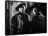 Ciel rouge BLOOD ON THE MOON by Robert Wise with Robert Mitchum and Robert Preston, 1948 (b/w photo-null-Framed Stretched Canvas