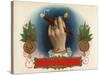 Cigar Box Label with Female Hand Holding a Match-null-Stretched Canvas