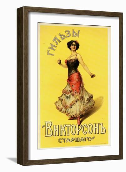 Cigarette Papers by Victorson Brought by an Exotic Dancer with Castanets-null-Framed Art Print