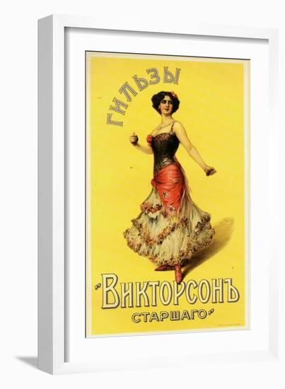 Cigarette Papers by Victorson Brought by an Exotic Dancer with Castanets-null-Framed Art Print