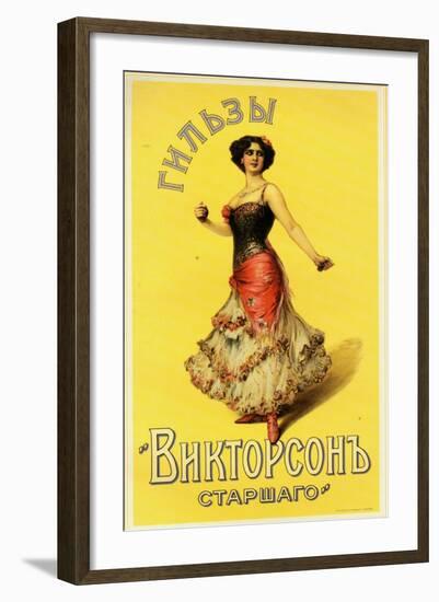 Cigarette Papers by Victorson Brought by an Exotic Dancer with Castanets-null-Framed Art Print