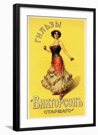 Cigarette Papers by Victorson Brought by an Exotic Dancer with Castanets-null-Framed Art Print