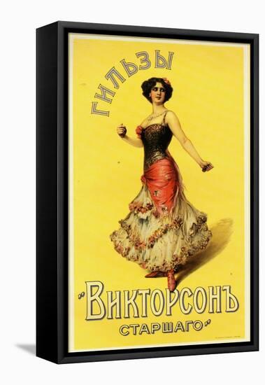 Cigarette Papers by Victorson Brought by an Exotic Dancer with Castanets-null-Framed Stretched Canvas