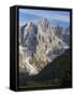 Cima dei Bureloni. Peaks towering over Val Venegia. Pala group in the dolomites of Trentino, Italy.-Martin Zwick-Framed Stretched Canvas