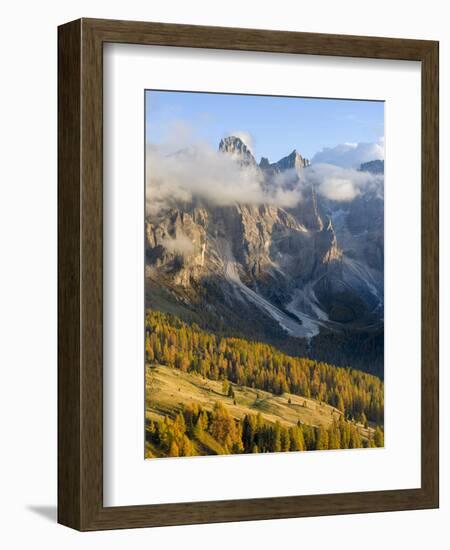 Cima della Vezzana, cima dei Bureloni. Peaks towering over Val Venegia.-Martin Zwick-Framed Photographic Print