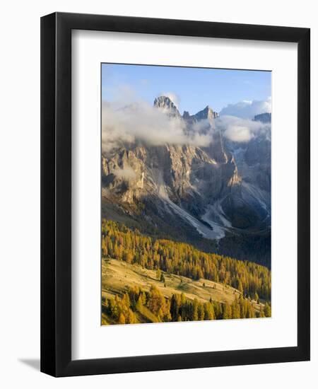 Cima della Vezzana, cima dei Bureloni. Peaks towering over Val Venegia.-Martin Zwick-Framed Photographic Print