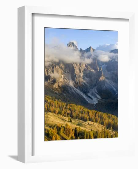 Cima della Vezzana, cima dei Bureloni. Peaks towering over Val Venegia.-Martin Zwick-Framed Photographic Print