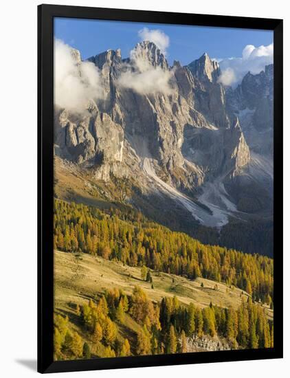 Cima della Vezzana, cima dei Bureloni. Peaks towering over Val Venegia.-Martin Zwick-Framed Photographic Print