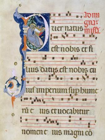 Page with Historiated Initial 'P' Depicting the Nativity, from a Gradual from the Monastery of San