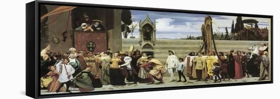 Cimabue's Celebrated Madonna Is Carried in Procession Through the Streets of Florence, 1853-1855-Frederic Leighton-Framed Stretched Canvas