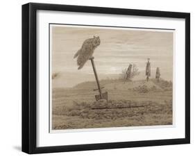 Cimetière sous la lune-Caspar David Friedrich-Framed Giclee Print