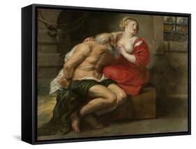 Cimon and Pero, C.1630-Peter Paul Rubens-Framed Stretched Canvas