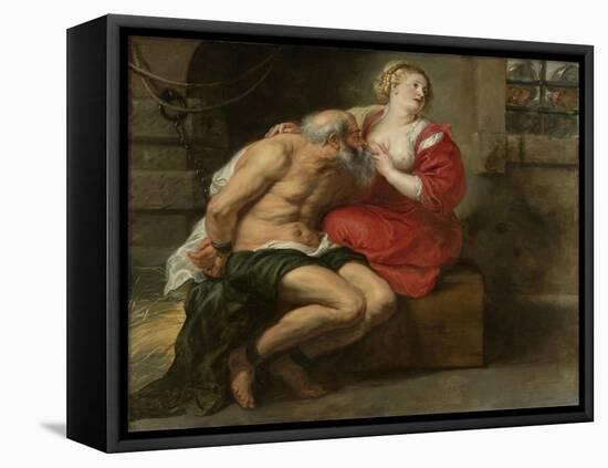 Cimon and Pero, C.1630-Peter Paul Rubens-Framed Stretched Canvas