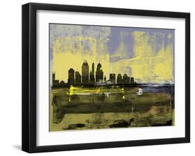 Cincinnati Abstract Skyline II-Emma Moore-Framed Art Print