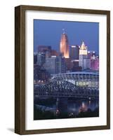 Cincinnati and Ohio Rvier, Ohio, USA-Walter Bibikow-Framed Photographic Print