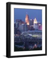 Cincinnati and Ohio Rvier, Ohio, USA-Walter Bibikow-Framed Photographic Print