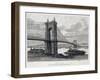 Cincinnati Bridge, Ohio, from Drawing by Taylor, USA, 19th Century-null-Framed Giclee Print