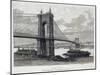Cincinnati Bridge, Ohio, from Drawing by Taylor, USA, 19th Century-null-Mounted Giclee Print