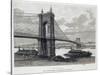 Cincinnati Bridge, Ohio, from Drawing by Taylor, USA, 19th Century-null-Stretched Canvas