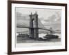 Cincinnati Bridge, Ohio, from Drawing by Taylor, USA, 19th Century-null-Framed Giclee Print