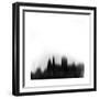 Cincinnati City Skyline - Black-NaxArt-Framed Premium Giclee Print