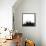 Cincinnati City Skyline - Black-NaxArt-Framed Stretched Canvas displayed on a wall