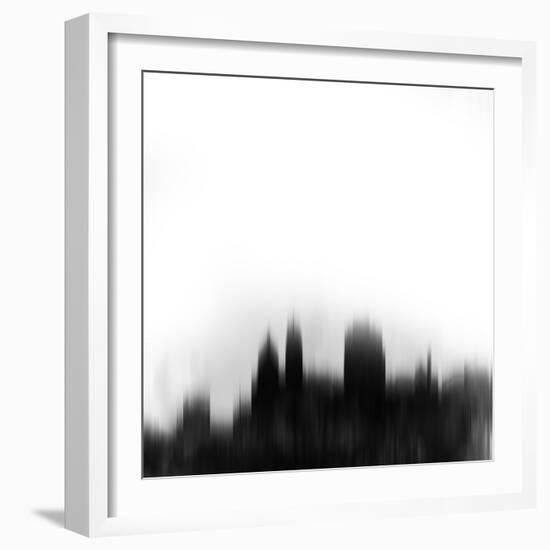 Cincinnati City Skyline - Black-NaxArt-Framed Art Print