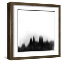 Cincinnati City Skyline - Black-NaxArt-Framed Art Print