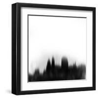 Cincinnati City Skyline - Black-NaxArt-Framed Art Print