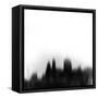 Cincinnati City Skyline - Black-NaxArt-Framed Stretched Canvas