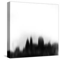 Cincinnati City Skyline - Black-NaxArt-Stretched Canvas