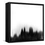 Cincinnati City Skyline - Black-NaxArt-Framed Stretched Canvas