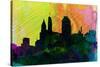 Cincinnati City Skyline-NaxArt-Stretched Canvas