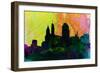 Cincinnati City Skyline-NaxArt-Framed Art Print