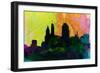 Cincinnati City Skyline-NaxArt-Framed Art Print